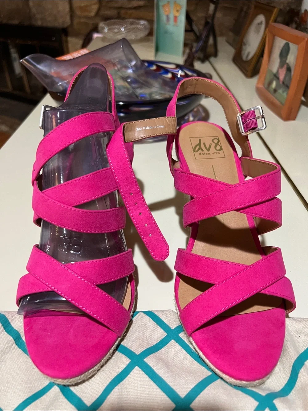 Dolce Vita Hot Pink Strappy Wedge Sandals